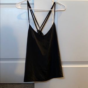 Black Cross Tie Blouse